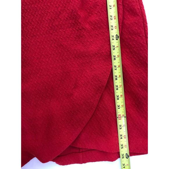 Anthropologie Maeve Red Splitshade Tulip Hem Dress Cap Sleeve V-neck Size Medium - Picture 11 of 12